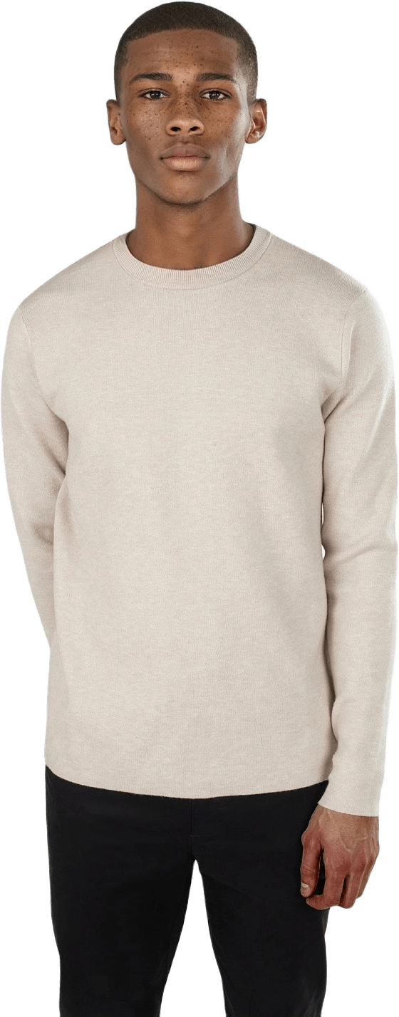 Clark Knitted Round Neck - Beige, från Ciszere, i färgen beige.