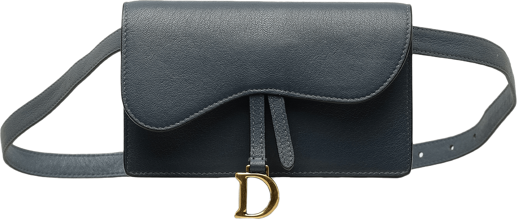 Dior Leather Saddle Belt Bag, från Luxclusif, i färgen blue.