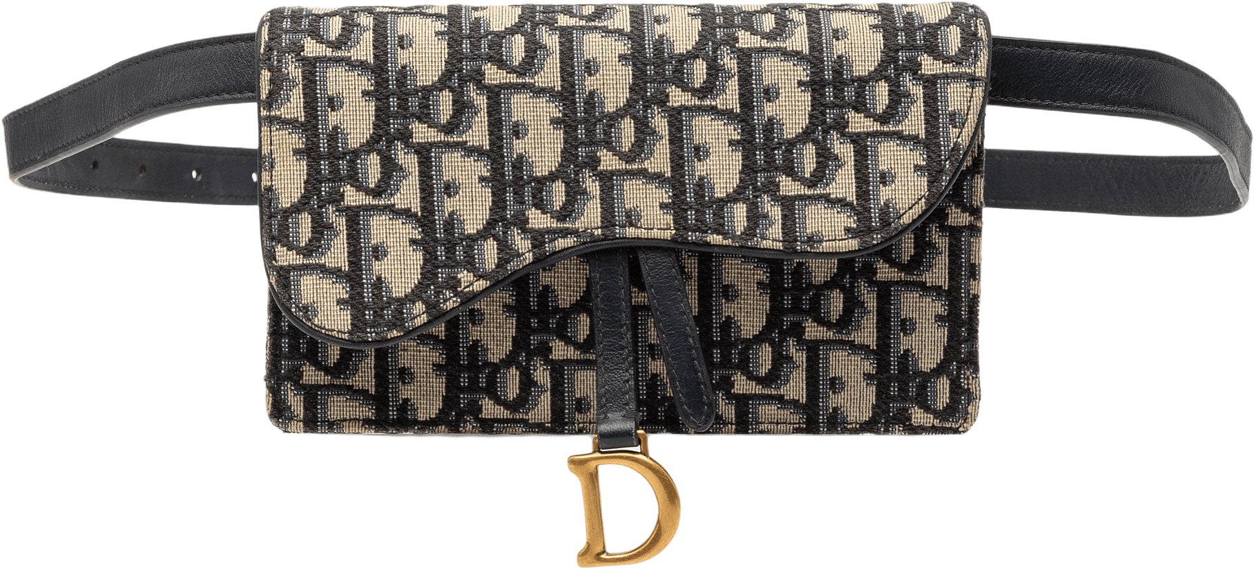 Dior Oblique Canvas Saddle Belt Bag, från Luxclusif, i färgen navy.