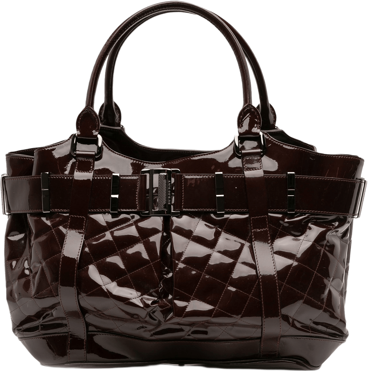 Burberry Large Quilted Patent Beaton Tote