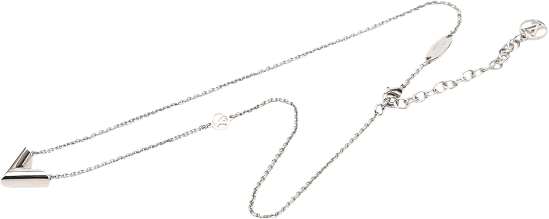 Louis Vuitton Brass Essential V Supple Necklace, från Luxclusif, i färgen silver.