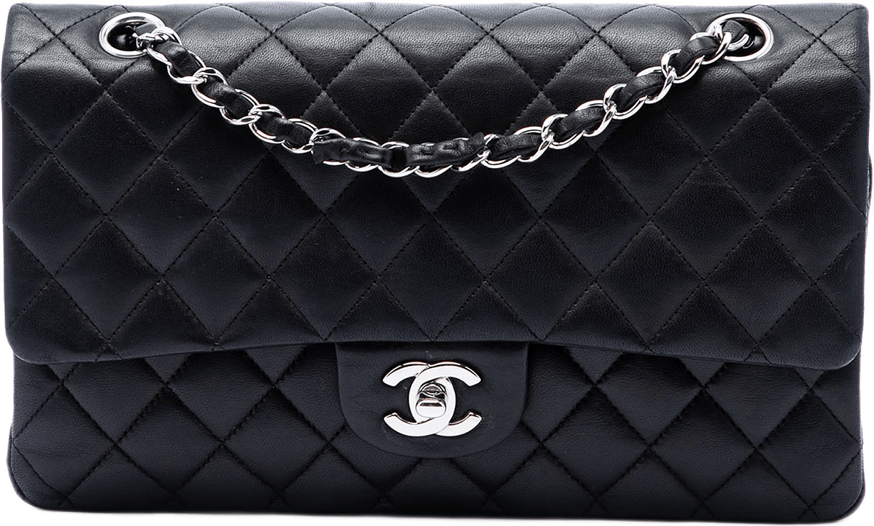 Chanel Medium Classic Lambskin Double Flap, från Luxclusif, i färgen svart.