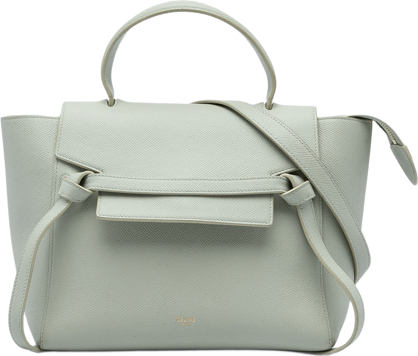 Celine Mini Grained Calfskin Belt Bag, från Luxclusif, i färgen grön.