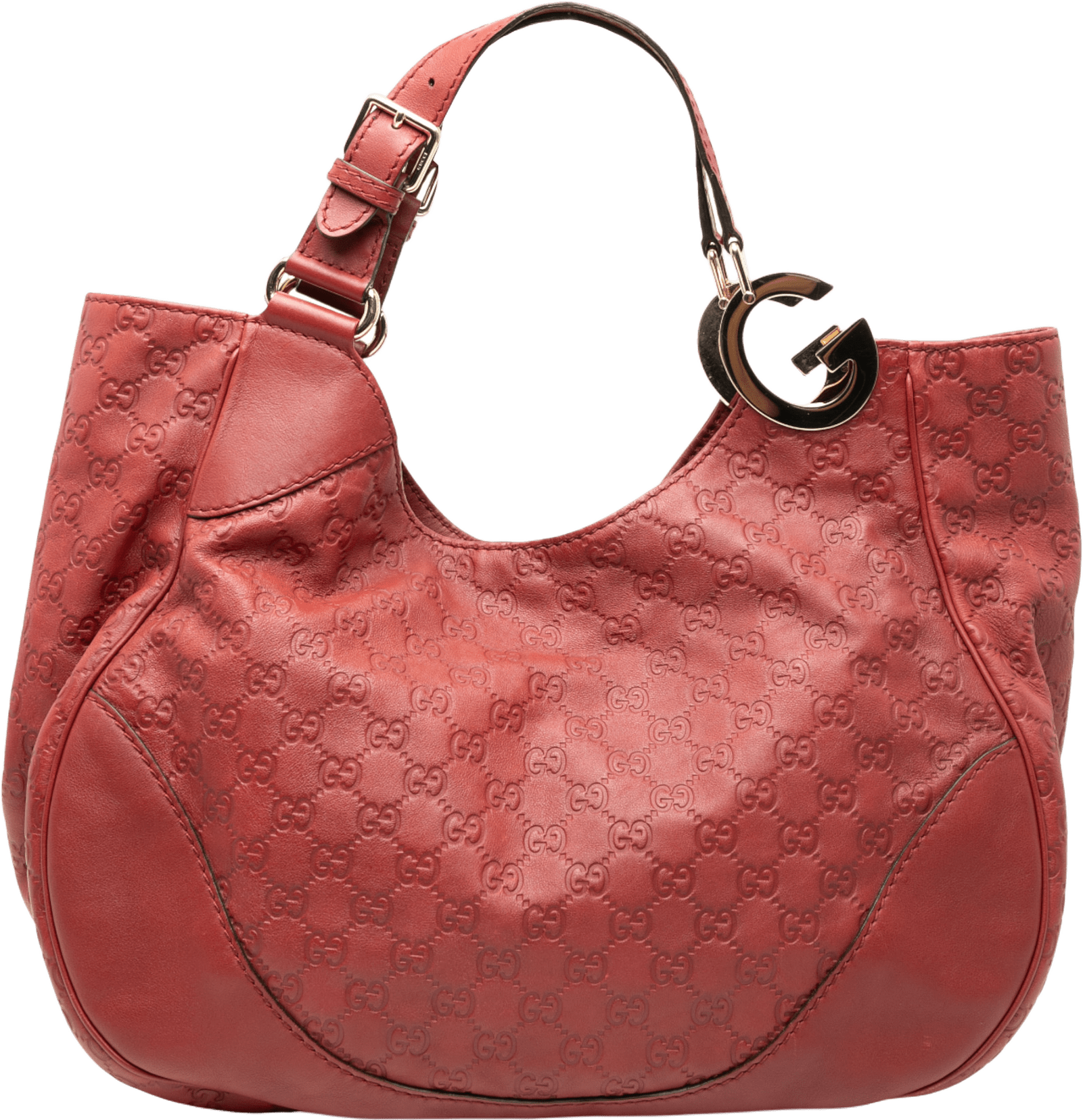 Gucci Large Guccissima Charlotte Tote, från Luxclusif, i färgen red.