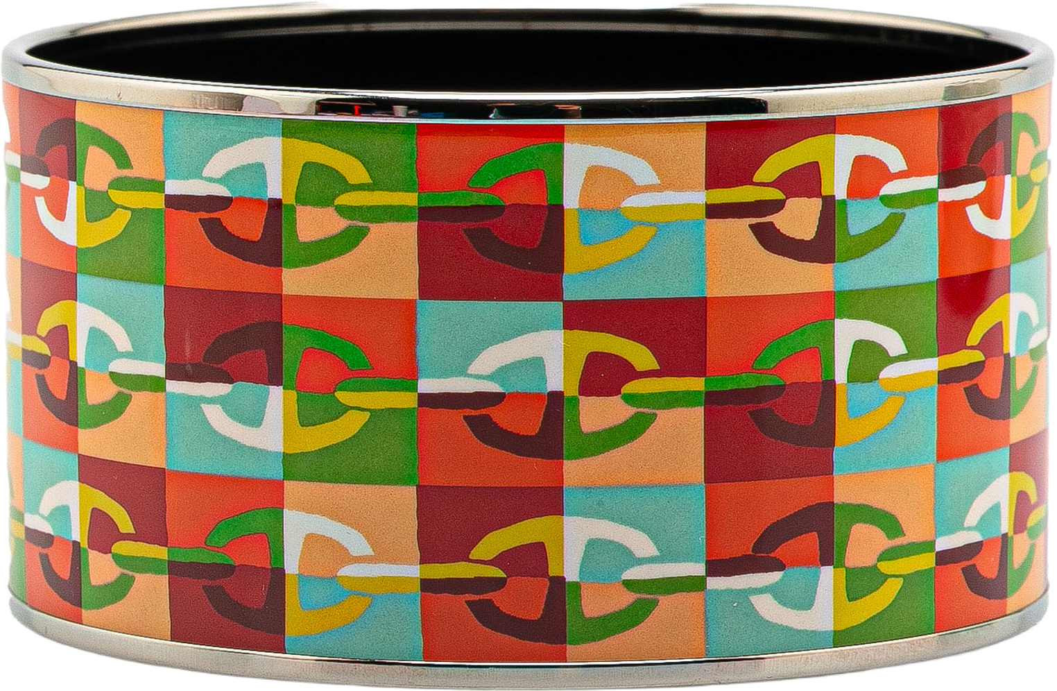 Hermès Extra Wide Chain D Ancre Enamel Bangle 65