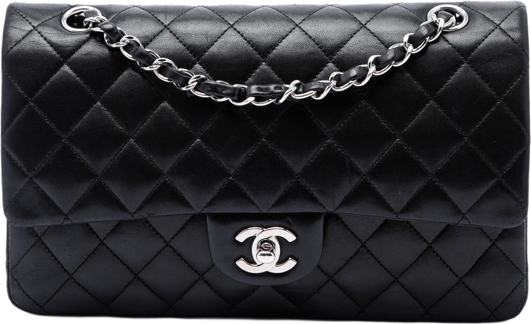 Chanel Medium Classic Lambskin Double Flap, från Luxclusif, i färgen svart.