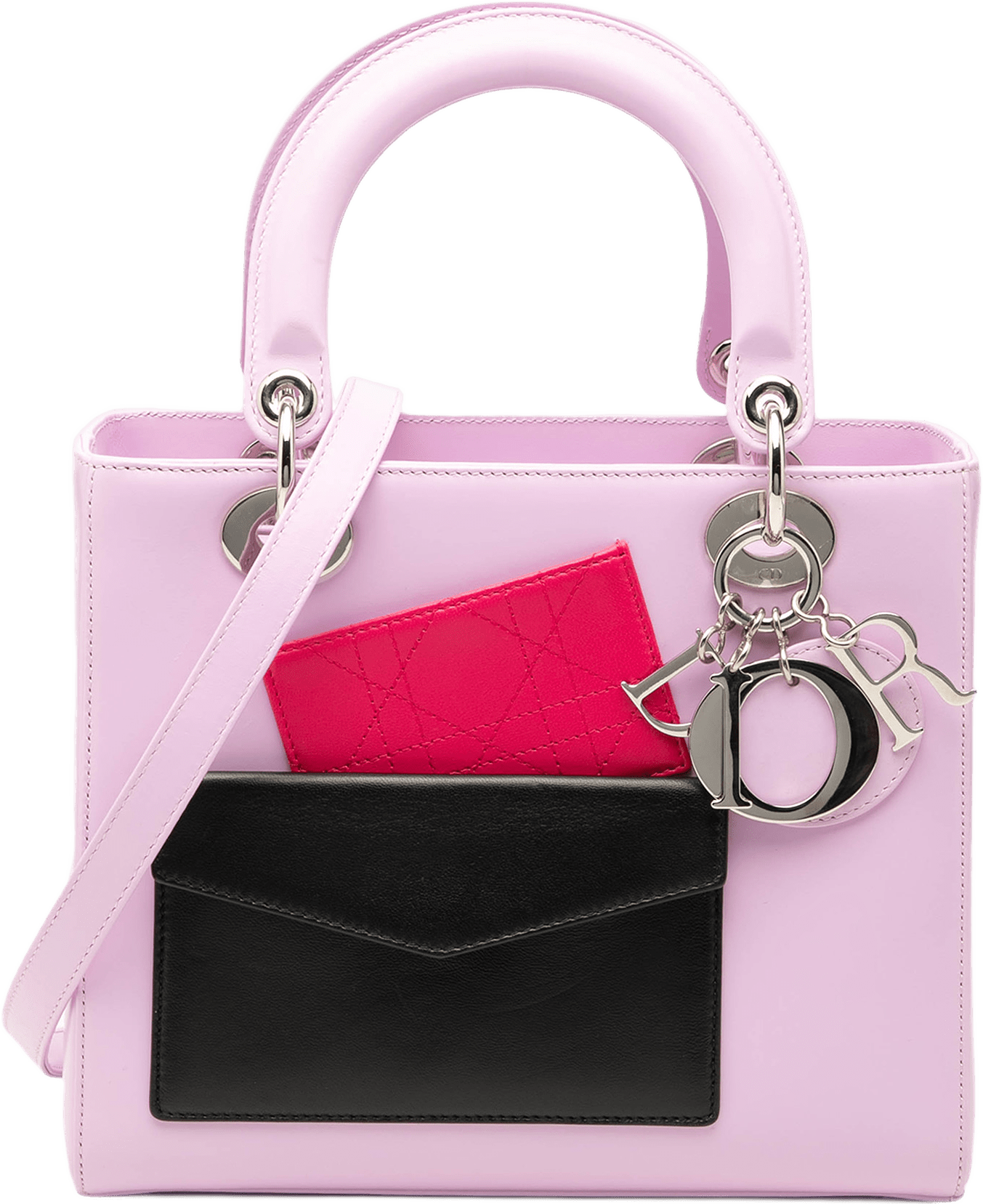 Dior Medium Calfskin Pockets Lady Dior, från Luxclusif, i färgen pink.