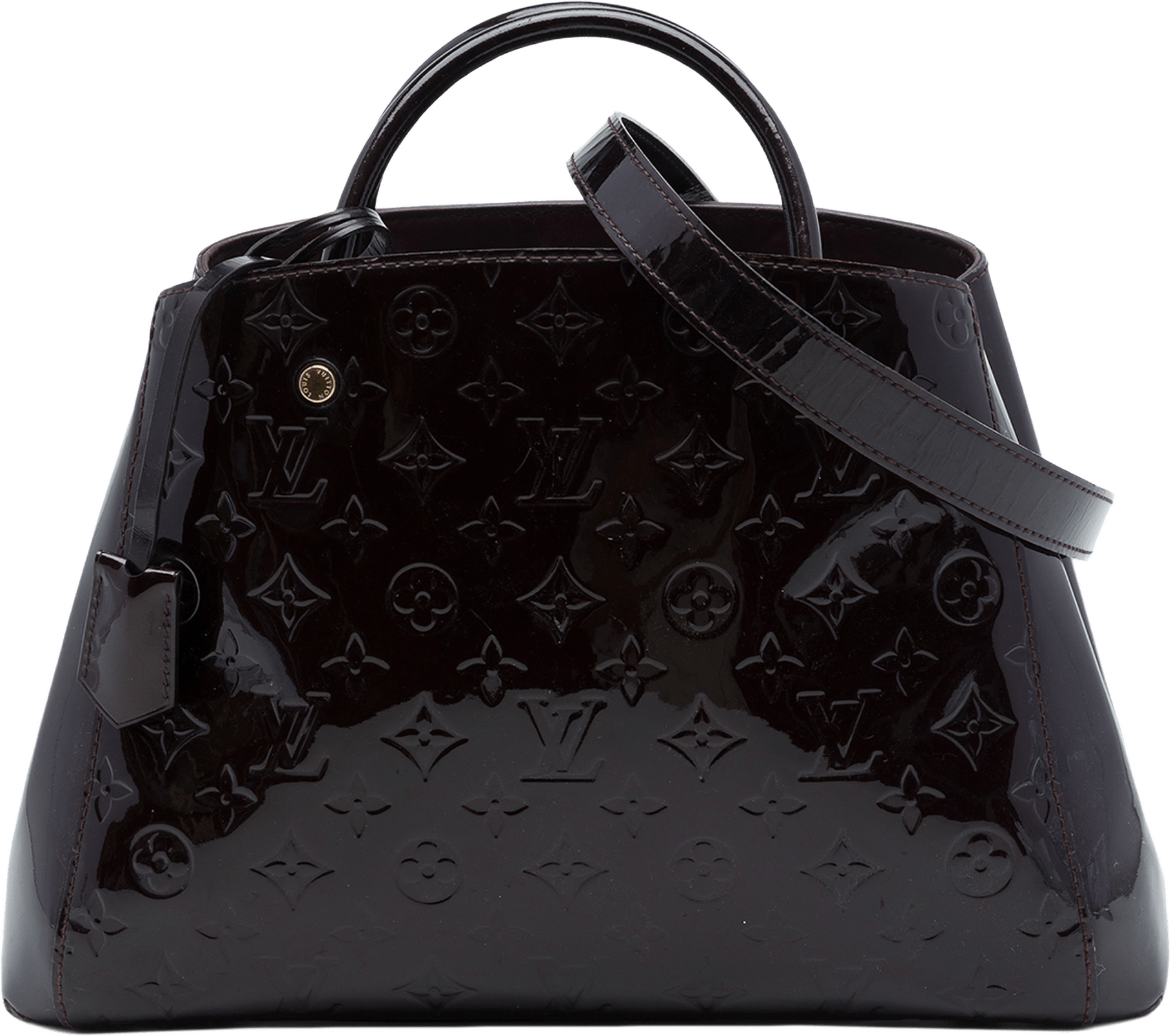 Louis Vuitton Monogram Vernis Montaigne Mm, från Luxclusif, i färgen purpur.