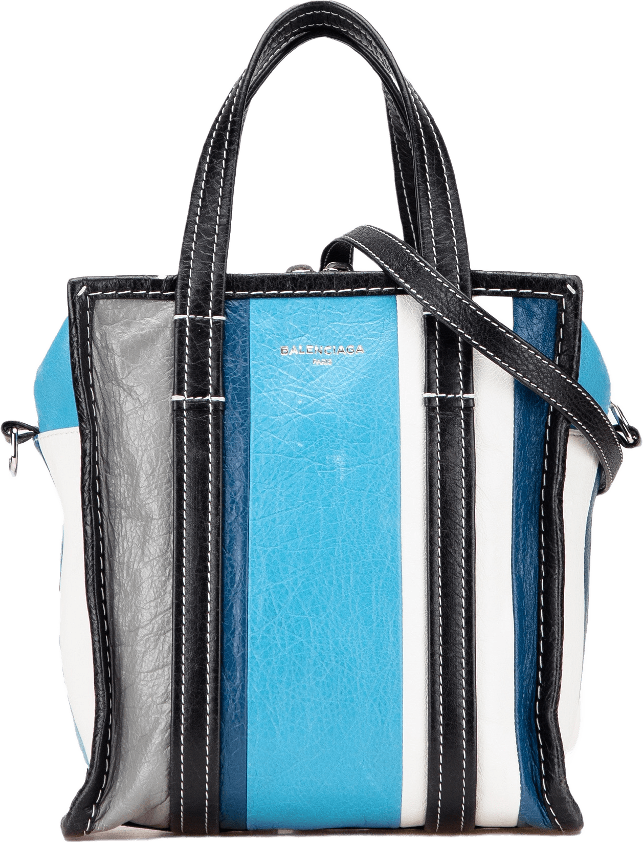 Balenciaga Xs Lambskin Bazar Shopper Satchel, från Luxclusif, i färgen turquoise.