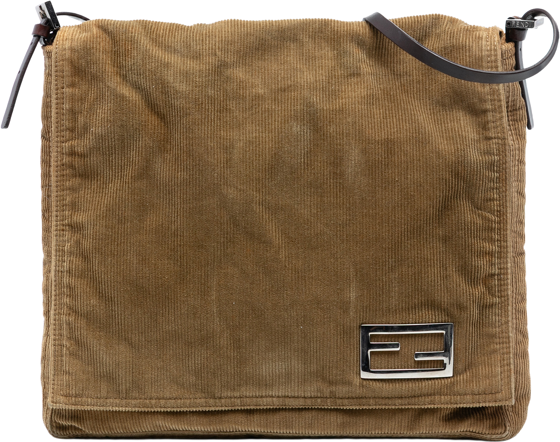 Fendi Corduroy Shoulder Bag, från Luxclusif, i färgen light brown.