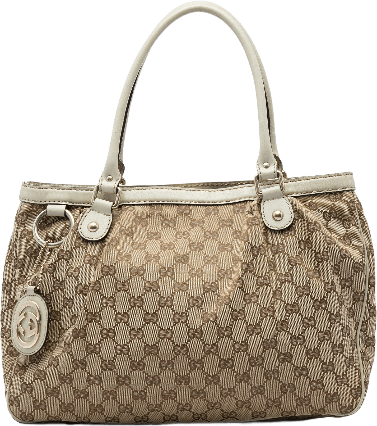 Gucci Gg Canvas Sukey Tote, från Luxclusif, i färgen beige.
