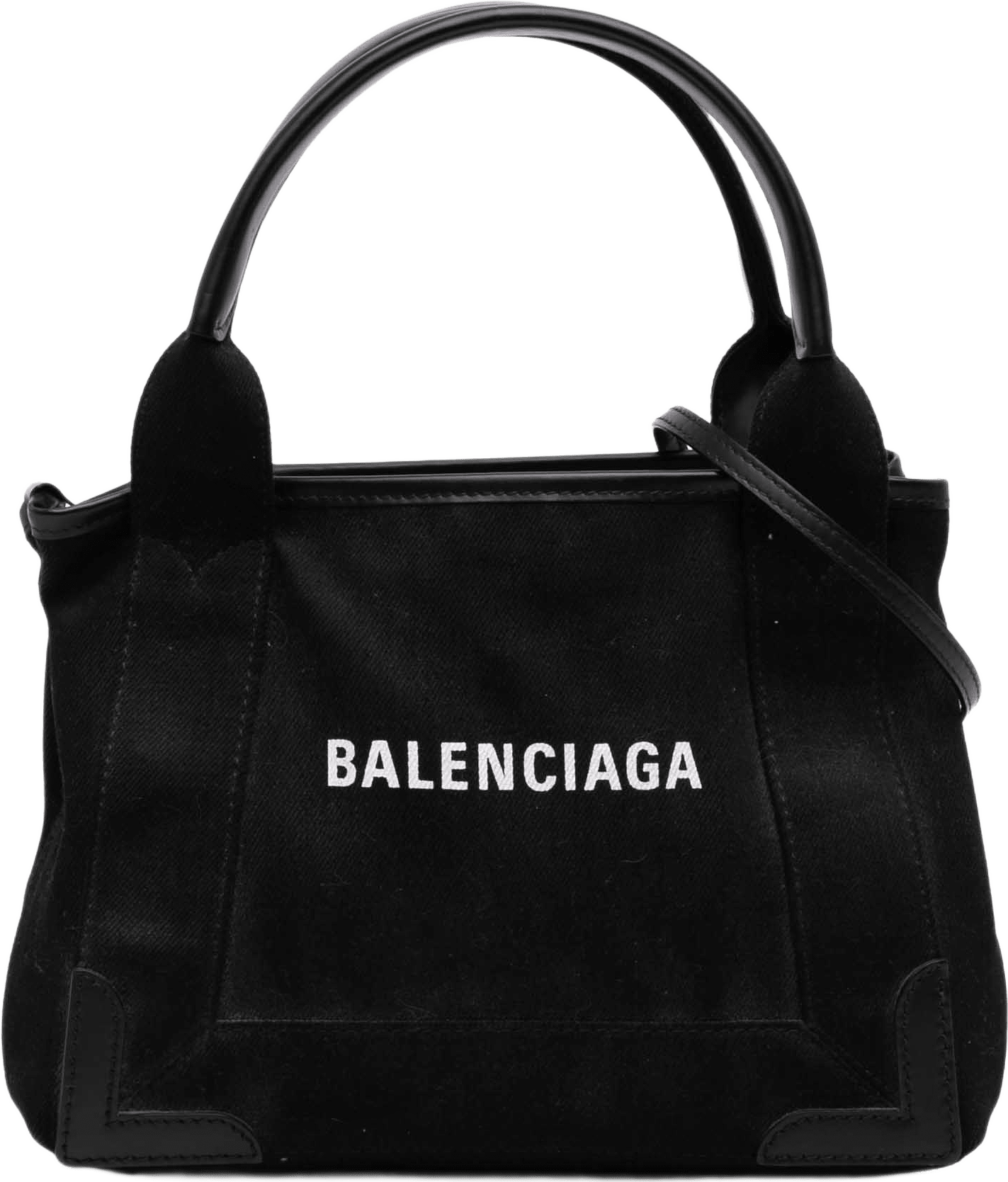 Balenciaga Denim Navy Cabas Satchel Xs, från Luxclusif, i färgen svart.