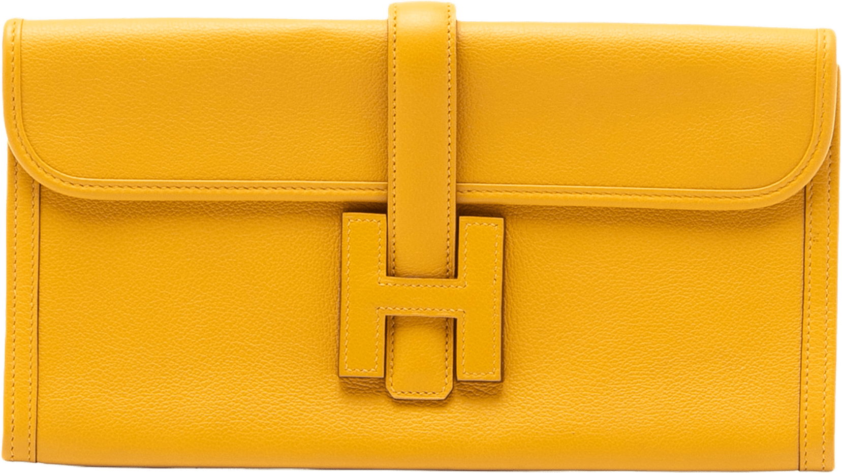 Hermès Swift Jige Elan 29, från Luxclusif, i färgen mustard.