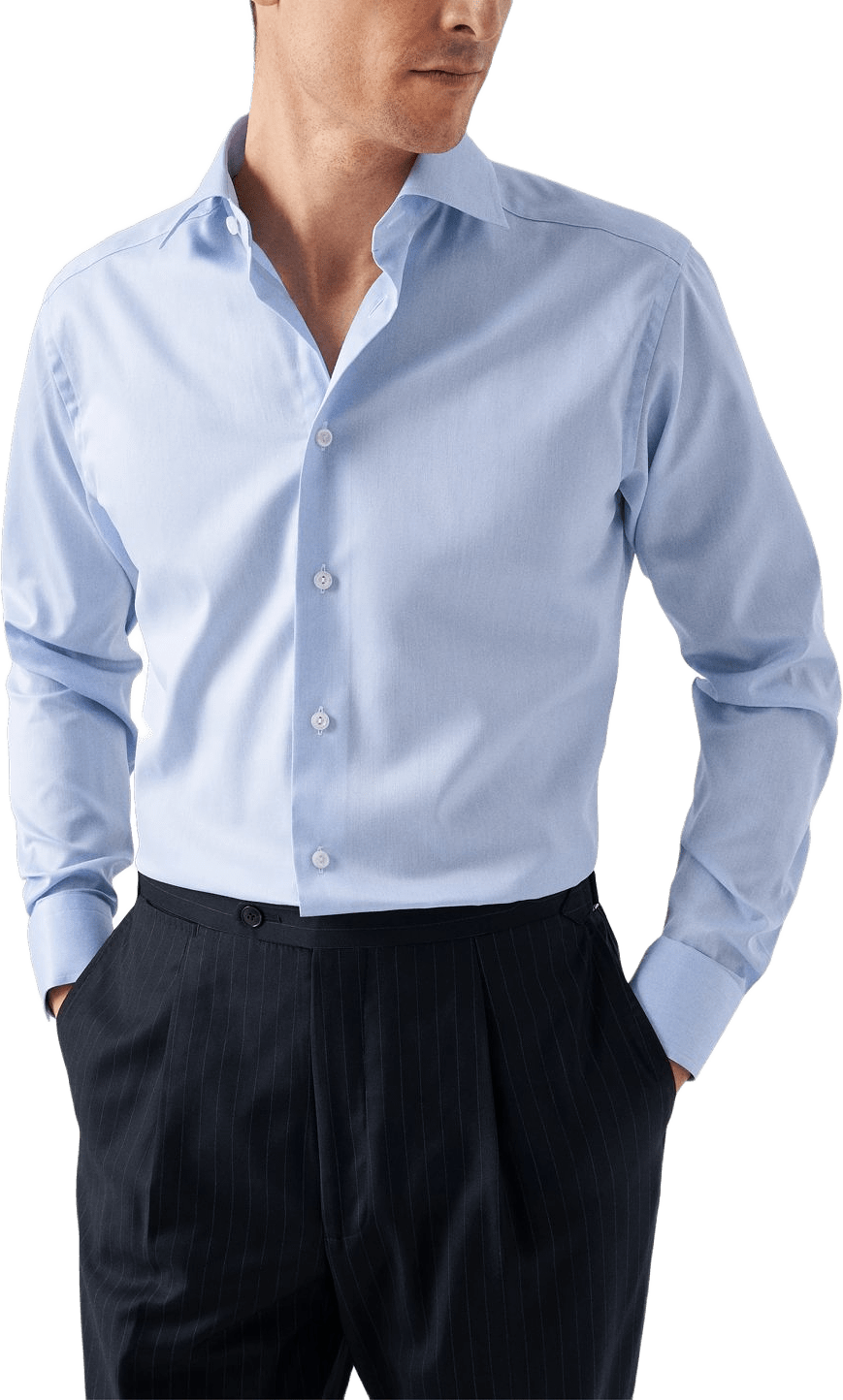 Signature Twill-skjorta Slim Fit, Cut Away-krage, från Eton, i färgen light blue.