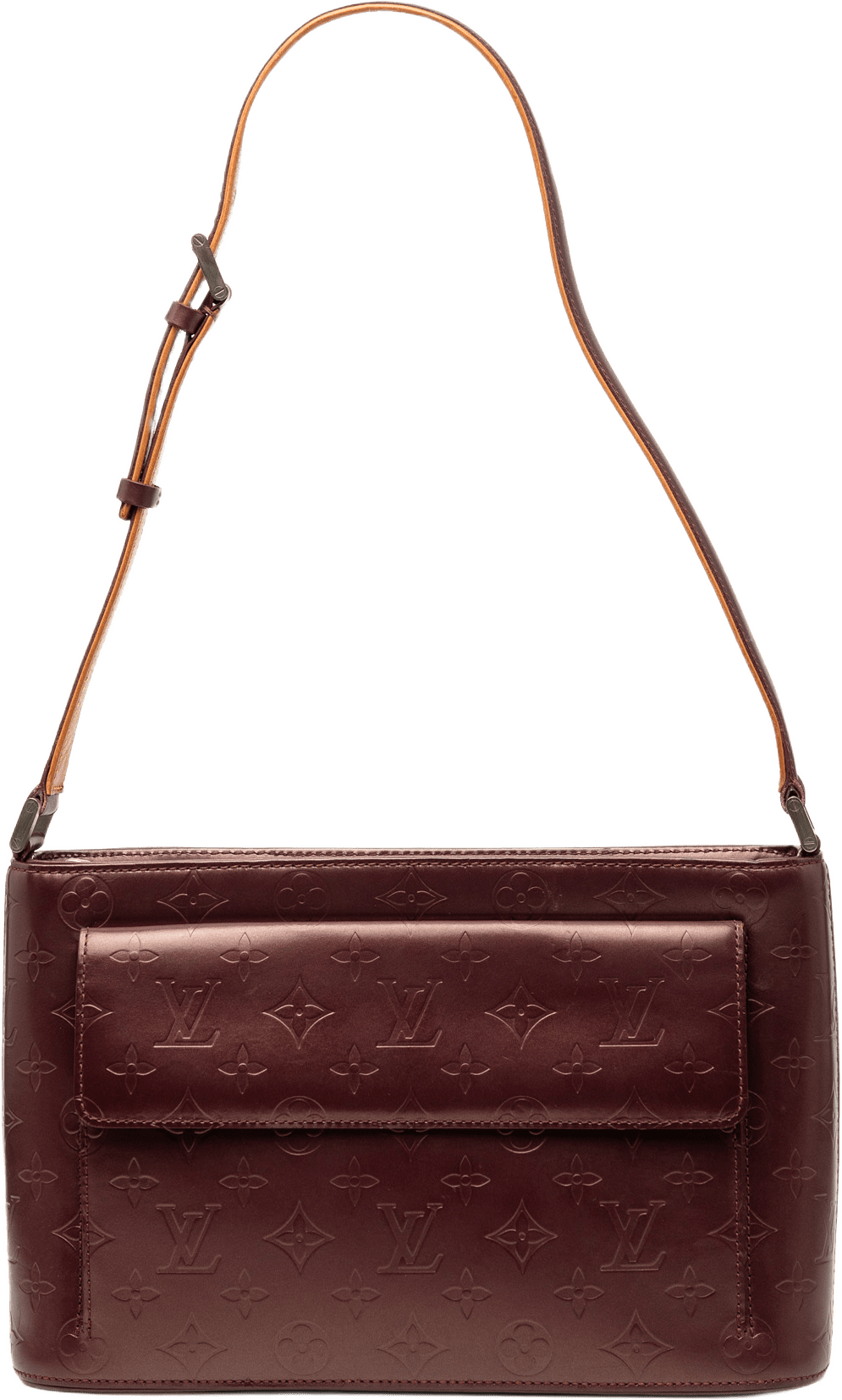 Louis Vuitton Monogram Mat Alston, från Luxclusif, i färgen burgundy.