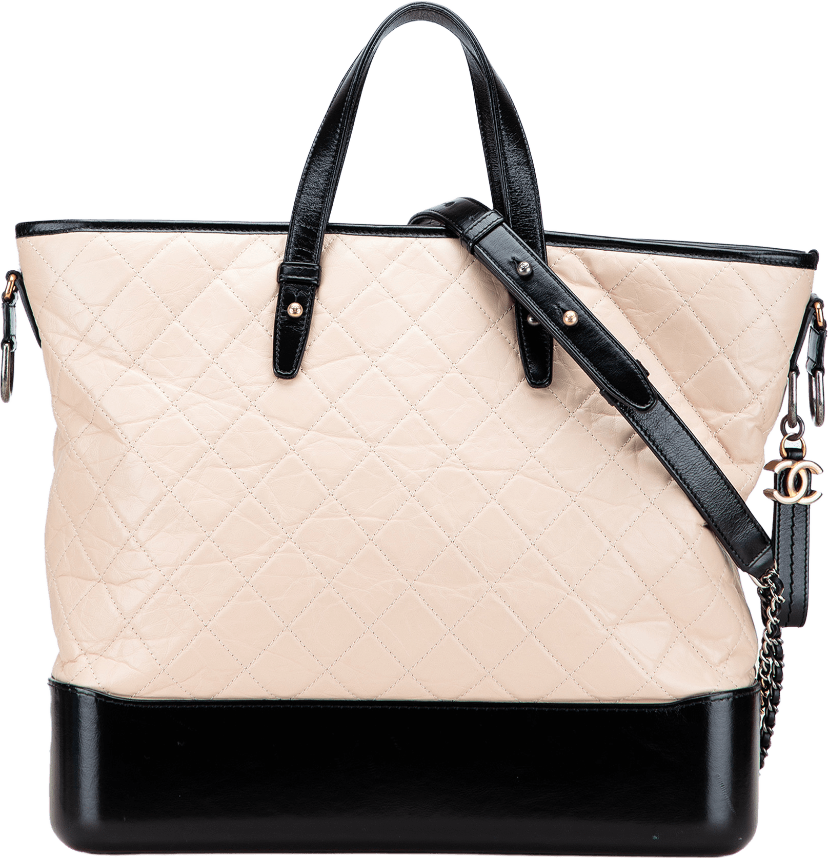 Chanel Large Aged Calfskin Gabrielle Shopping Tote, från Luxclusif, i färgen light beige.