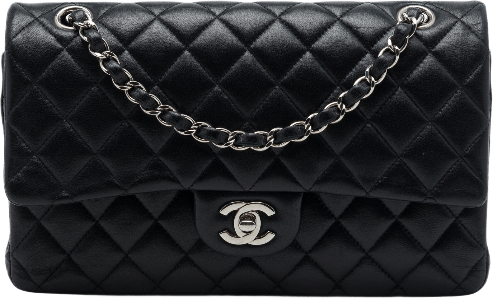 Chanel Medium Classic Lambskin Double Flap, från Luxclusif, i färgen svart.