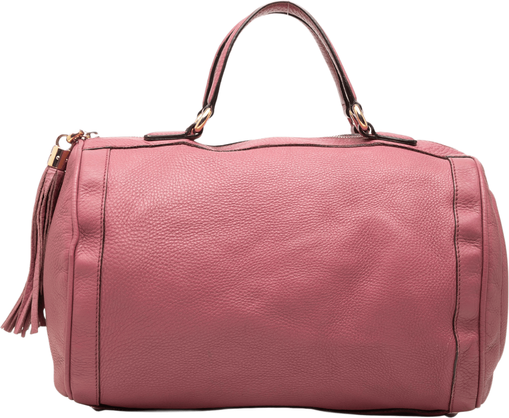 Gucci Medium Pebbled Calfskin Soho Boston Bag, från Luxclusif, i färgen rosa.