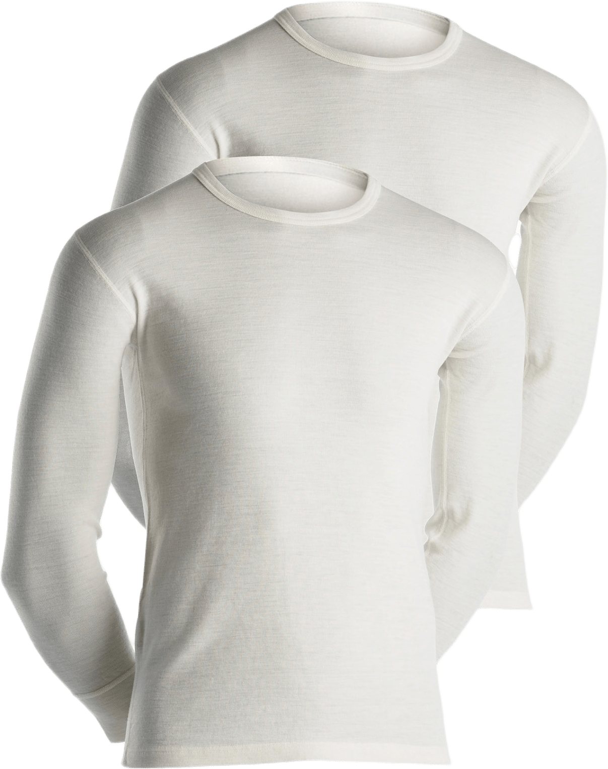 2-pack Långärmade T-shirts | Merinoull | Vit