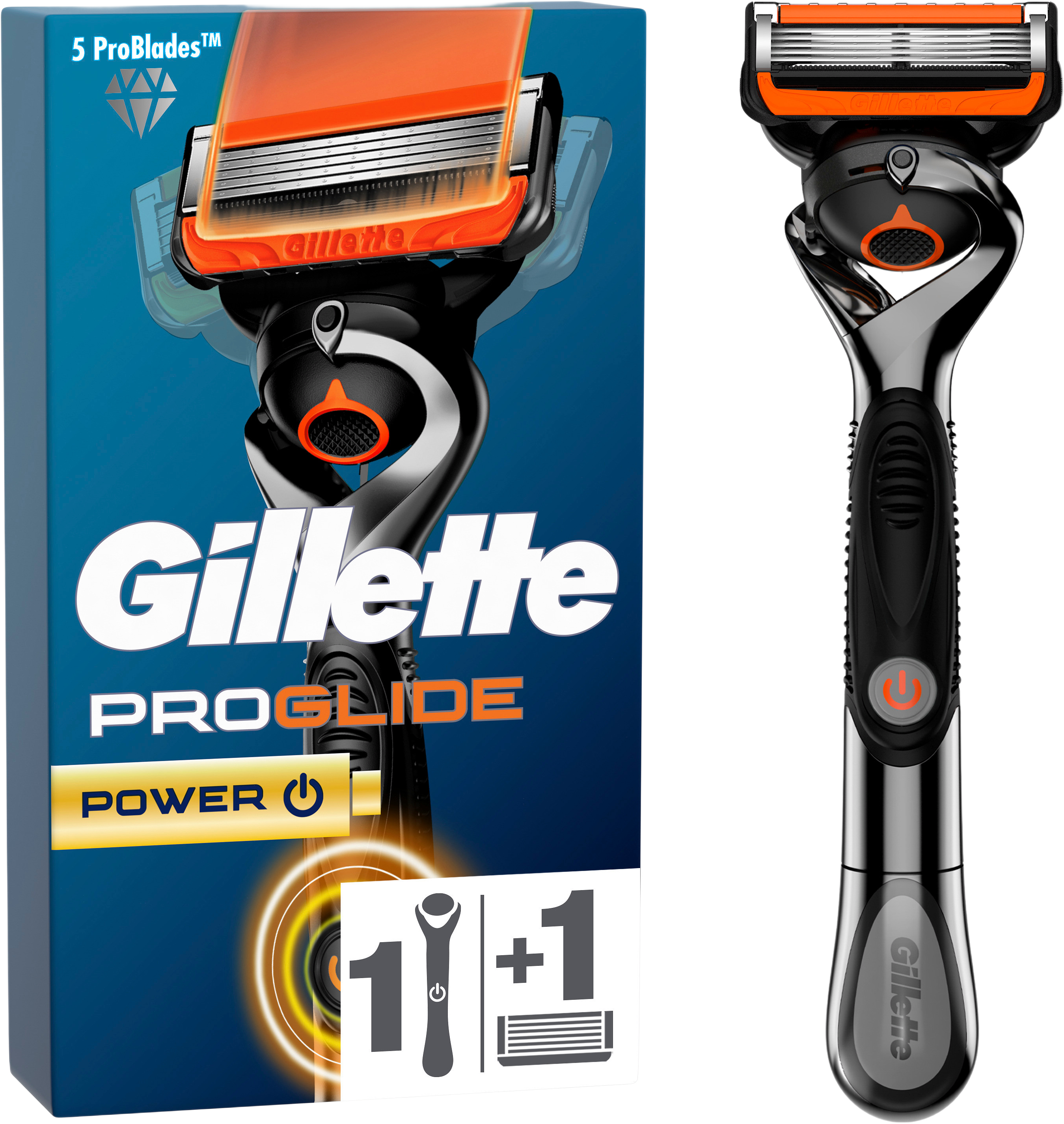 Gillette ProGlide Power rakhyvel för män, 1 rakblad, från Gillette.