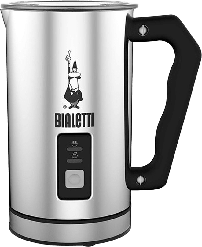 Mjölkskummare Hot & Cold, från Bialetti, i färgen Stål Blank.