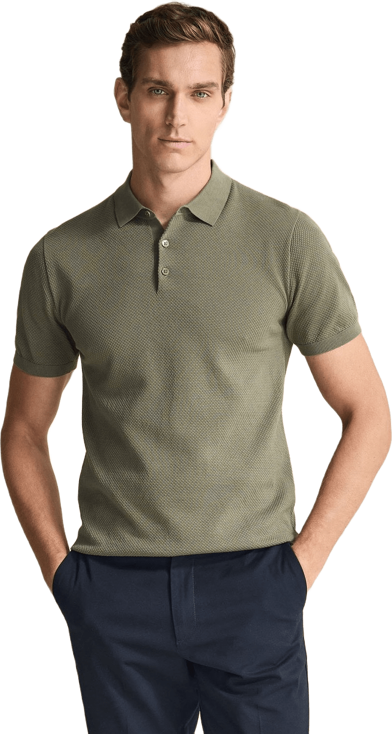 Cotton Texture Knitted Ss Polo Sweater (vincent)