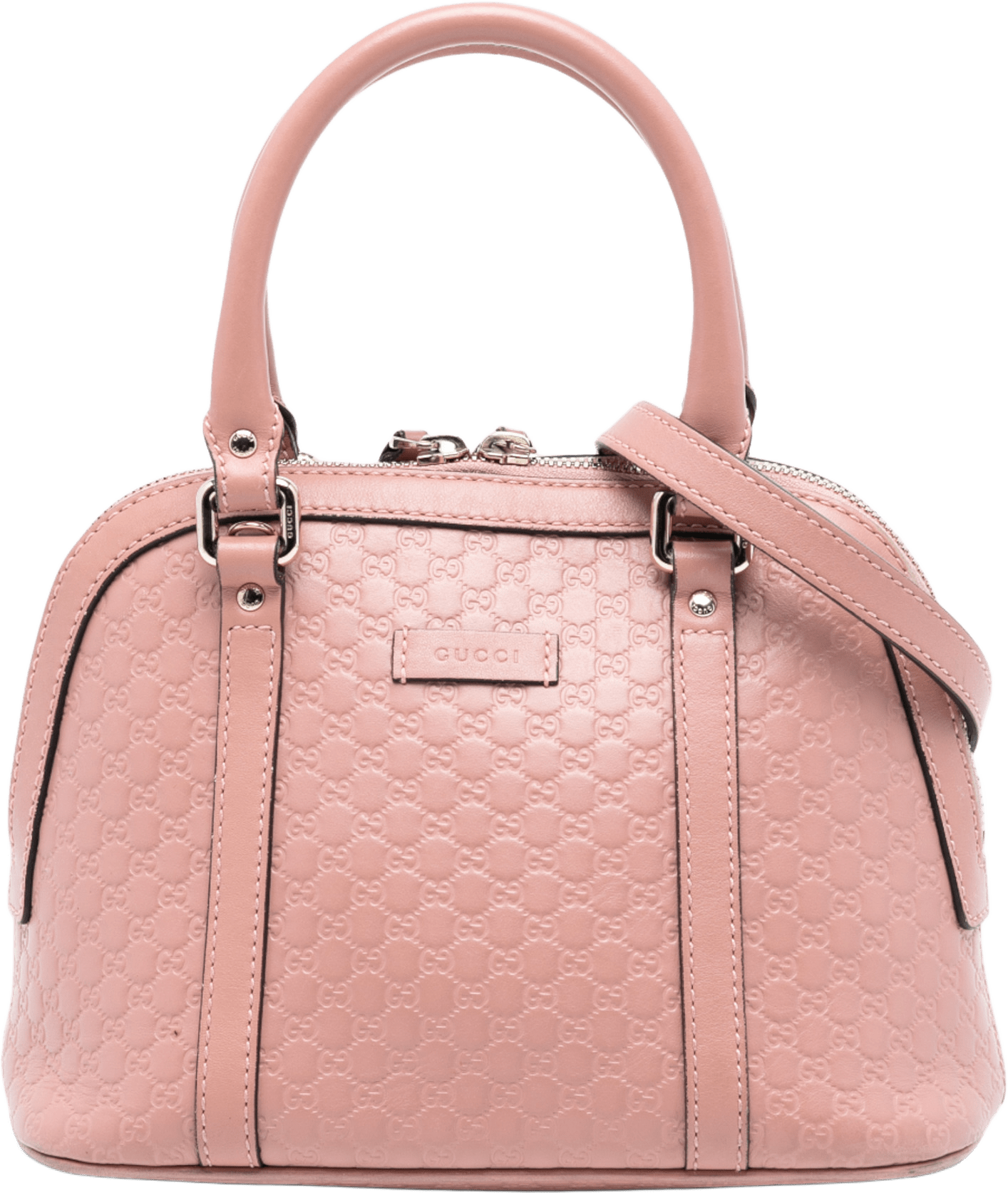 Gucci Mini Microguccissima Dome Satchel, från Luxclusif, i färgen pink.