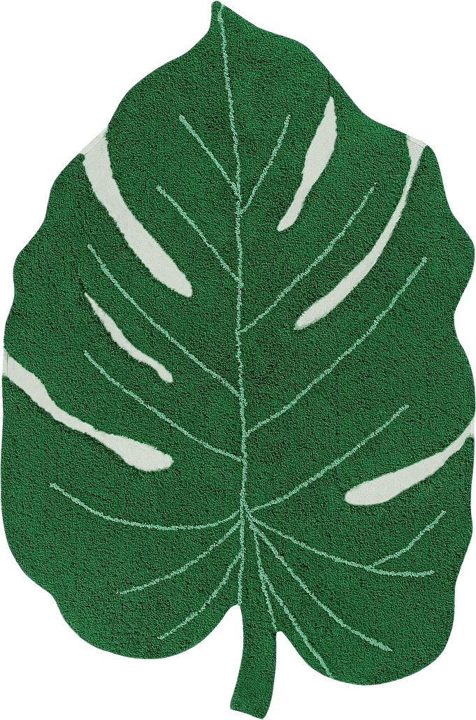 Tvättbar Matta Monstera, från LORENA CANALS, i färgen green.