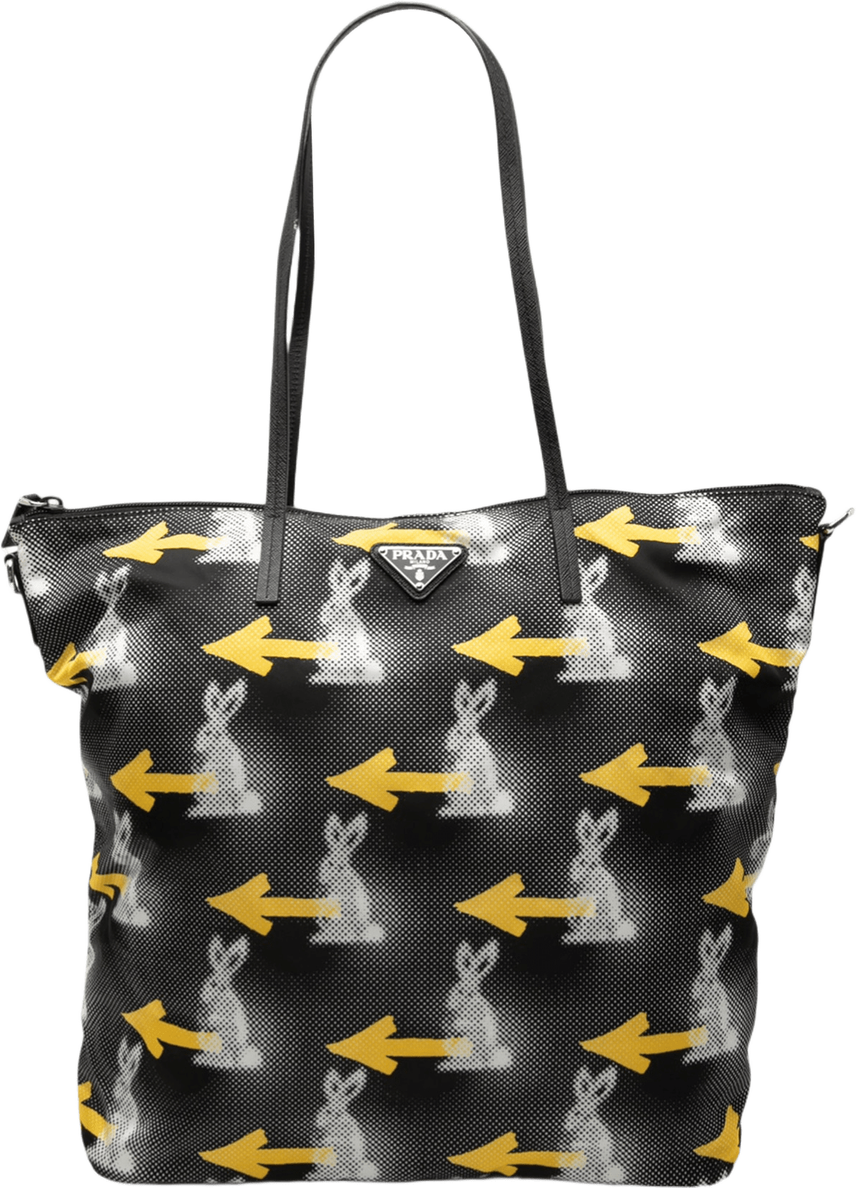 Prada Tessuto Stampato Satchel, från Luxclusif, i färgen black.