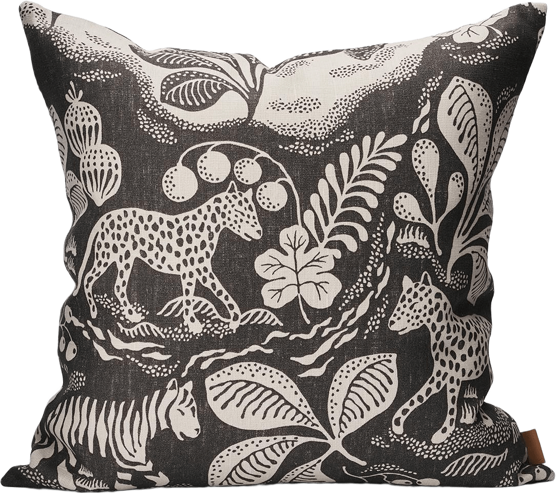 Kuddfodral Linne 50x50cm - Wild At Heart - Black, från Littlephant, i färgen black.