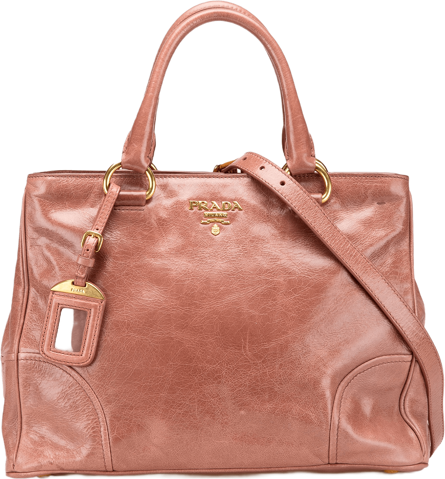 Prada Vitello Shine Satchel, från Luxclusif, i färgen salmon.