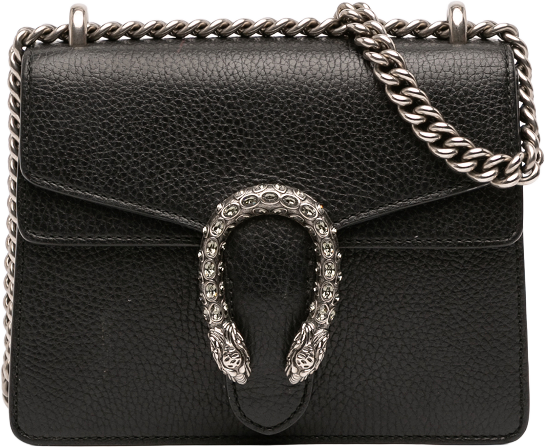 Gucci Small Leather Dionysus Crossbody, från Luxclusif, i färgen black.