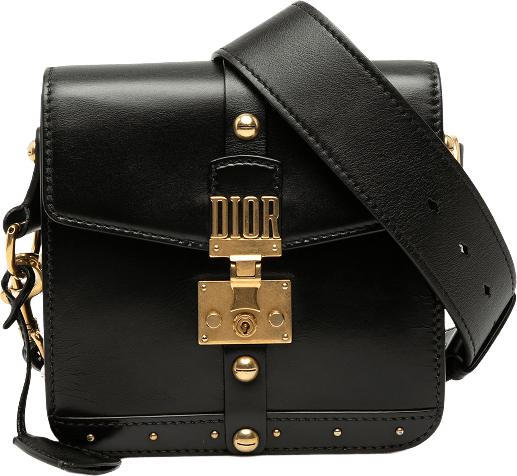 Dior Leather Dioraddict Square Flap, från Luxclusif, i färgen black.