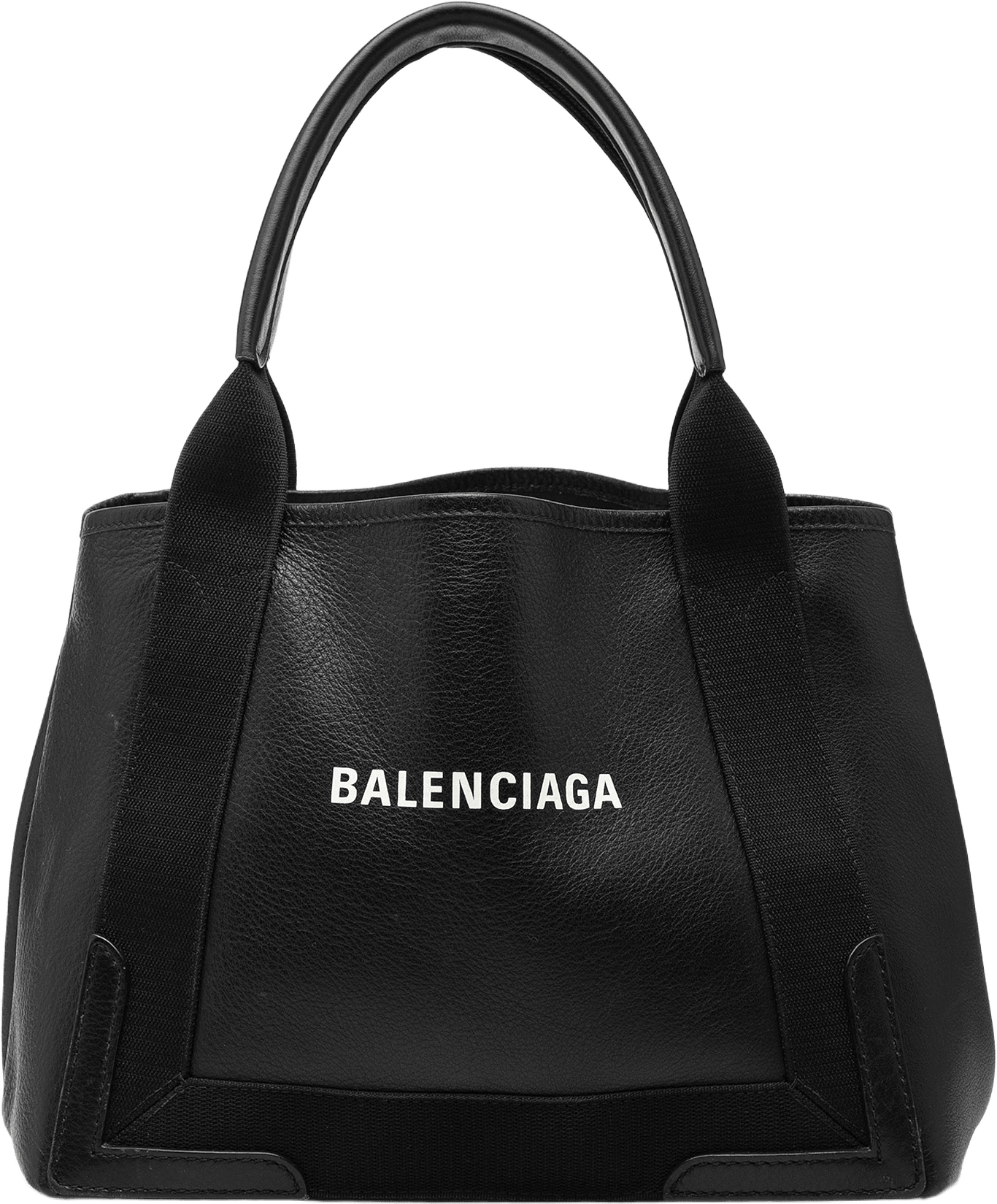 Balenciaga Leather Navy Cabas S Tote, från Luxclusif, i färgen black.