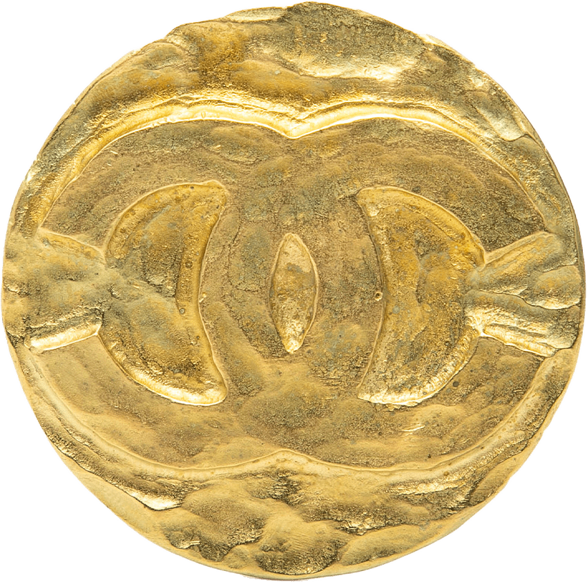 Chanel Cc Gold Plated Round Brooch, från Luxclusif, i färgen gold.