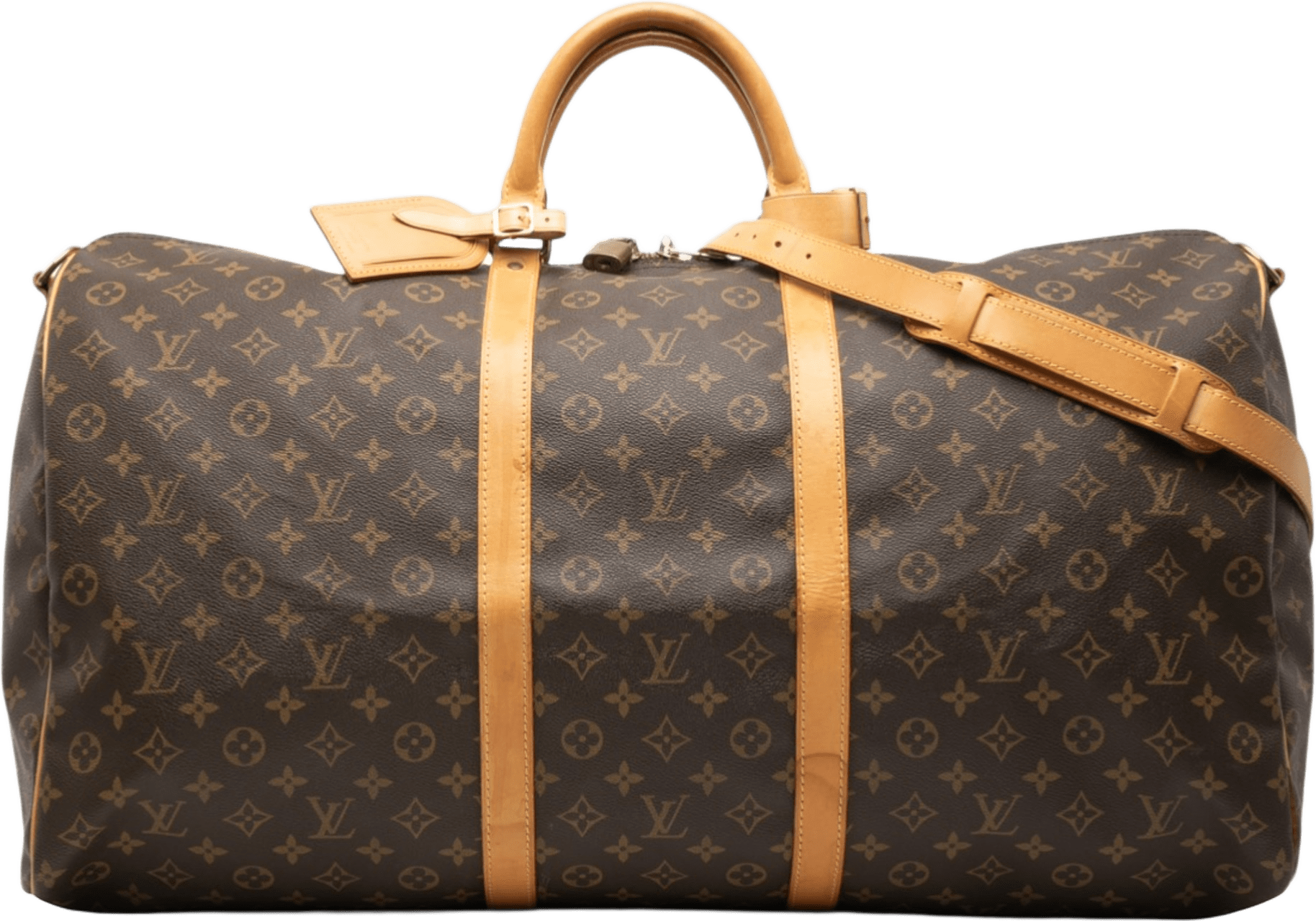 Louis Vuitton Monogram Keepall Bandouliere 60, från Luxclusif, i färgen brown.