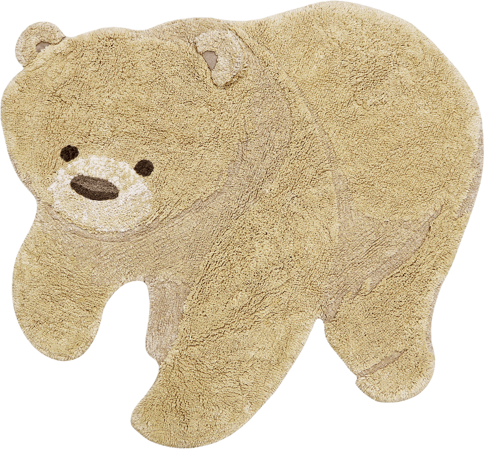 Tvättbar Bomullsmatta Bear Honey, från LORENA CANALS, i färgen honey, natural, light brown.