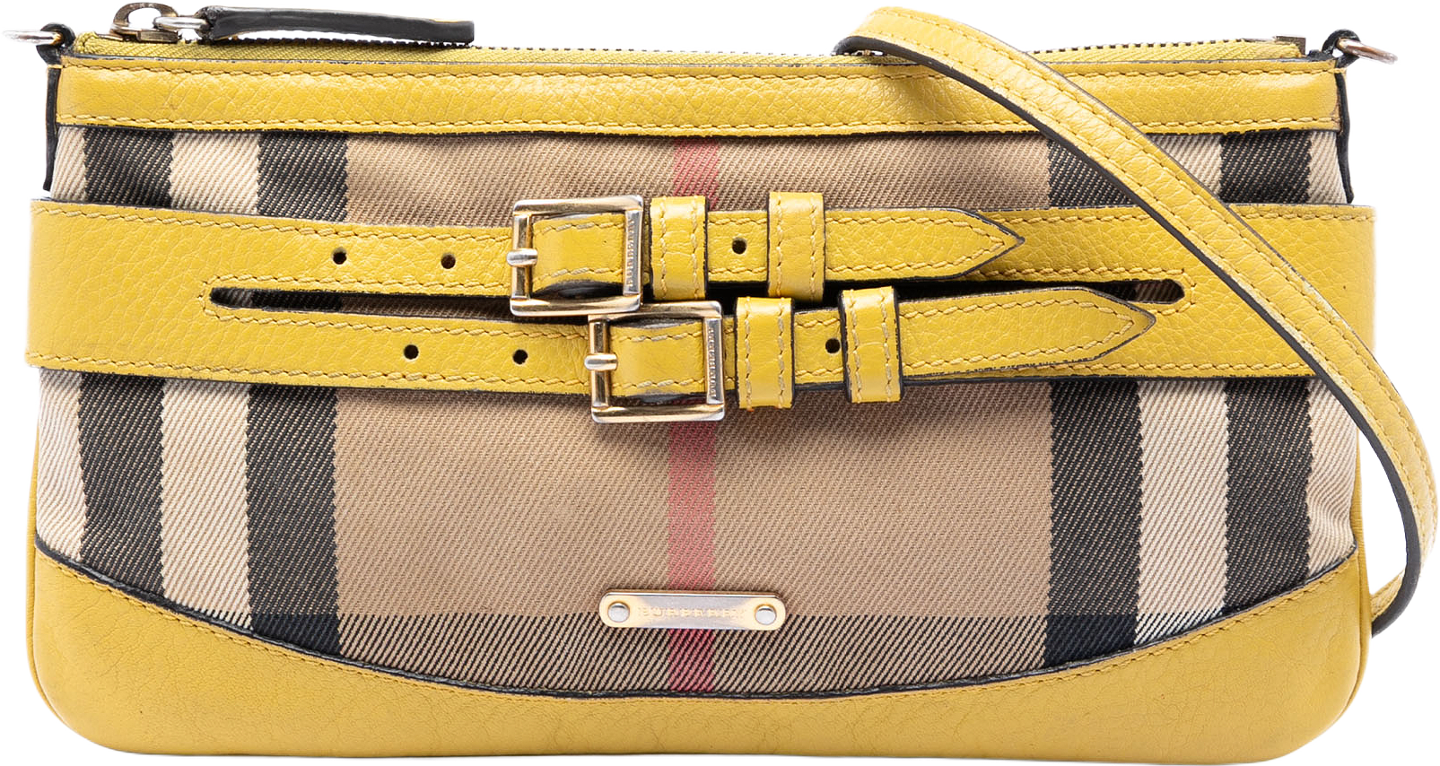 Burberry House Check Canvas Bridle Langford Crossbody, från Luxclusif, i färgen beige.