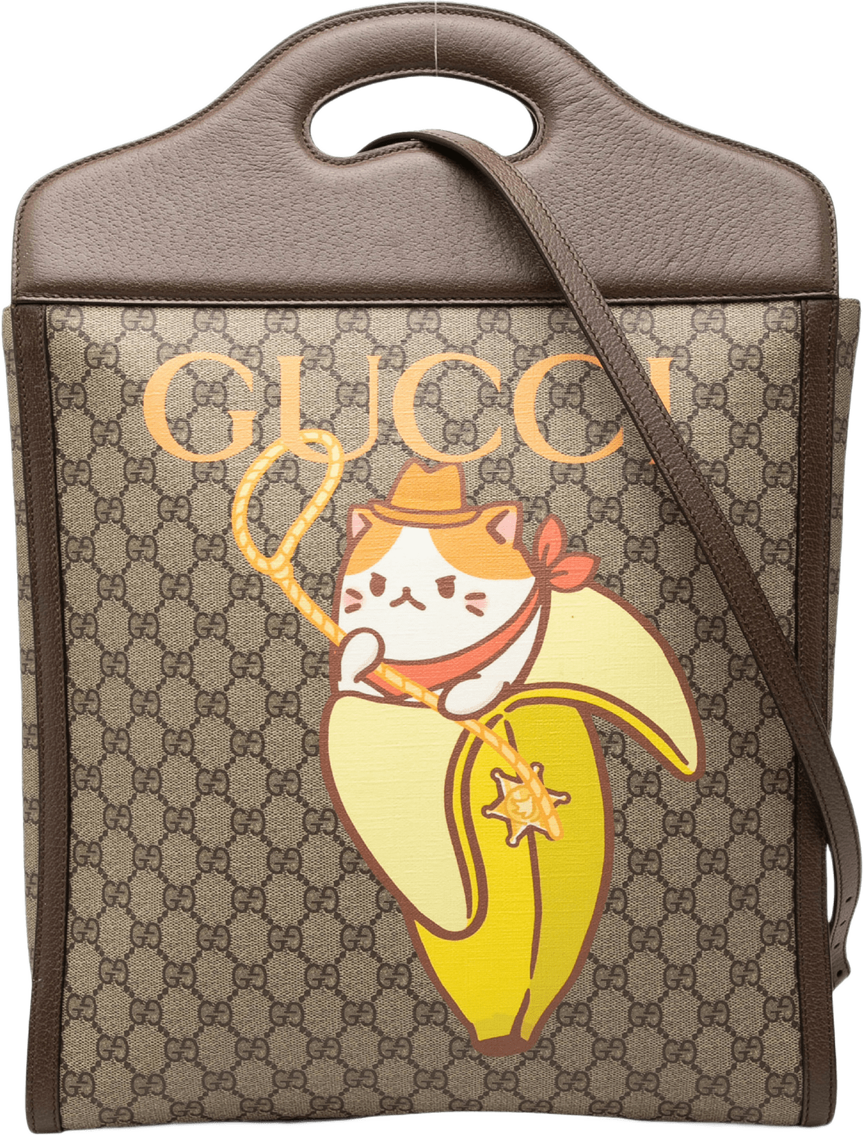 Gucci Crunchyroll Bananya Gg Supreme Satchel, från Luxclusif, i färgen beige.