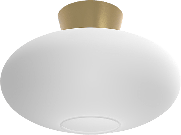 Plafond Bullo Xl Ø38, från Belid, i färgen mässing/opalglas.