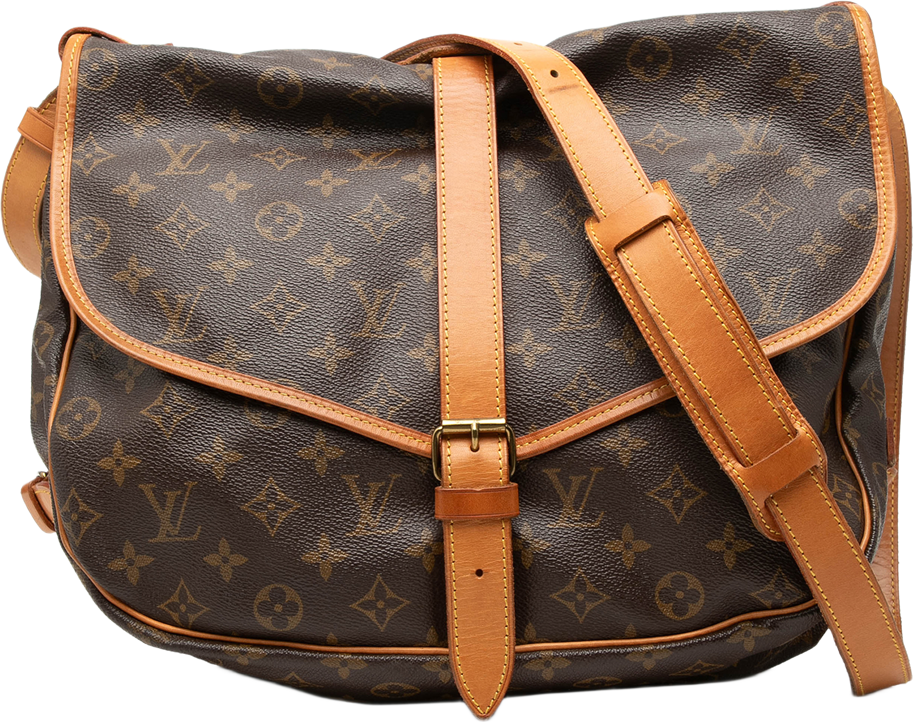 Louis Vuitton Monogram Saumur 35, från Luxclusif, i färgen brun.