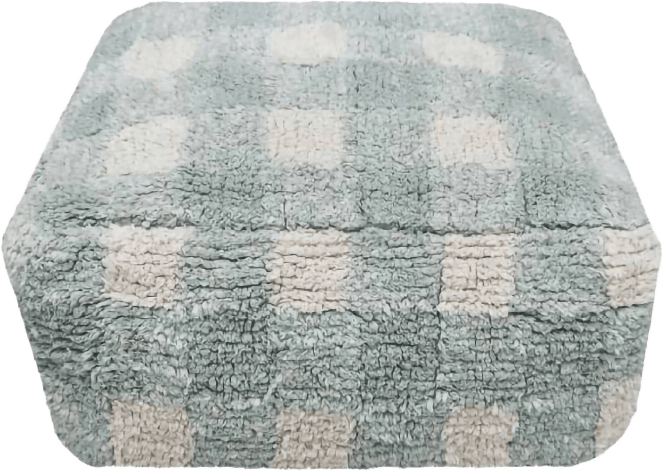 Puff Vichy, från LORENA CANALS, i färgen natural, blue sage.