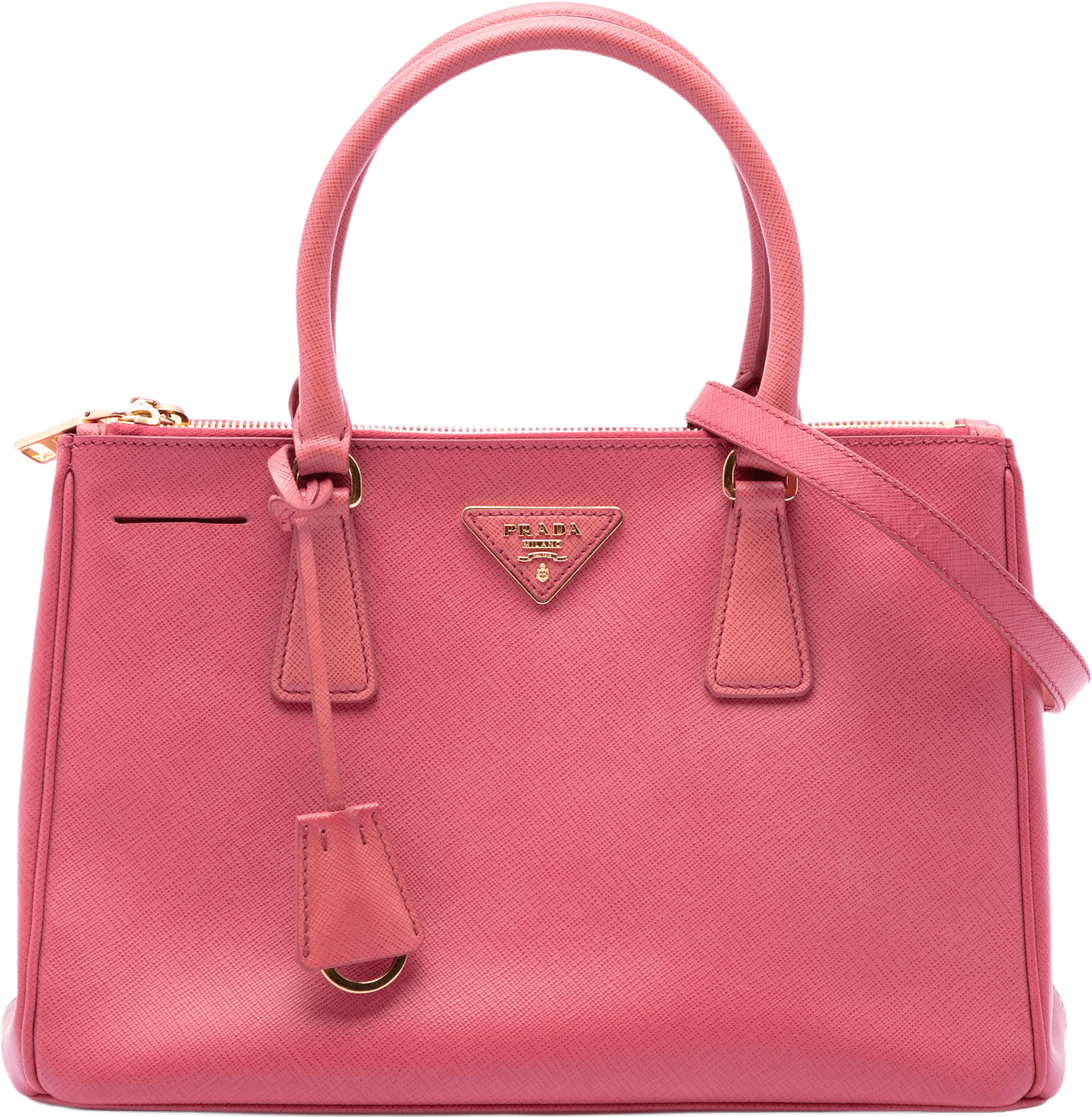 Prada Medium Saffiano Lux Galleria Double Zip Tote, från Luxclusif, i färgen blush.