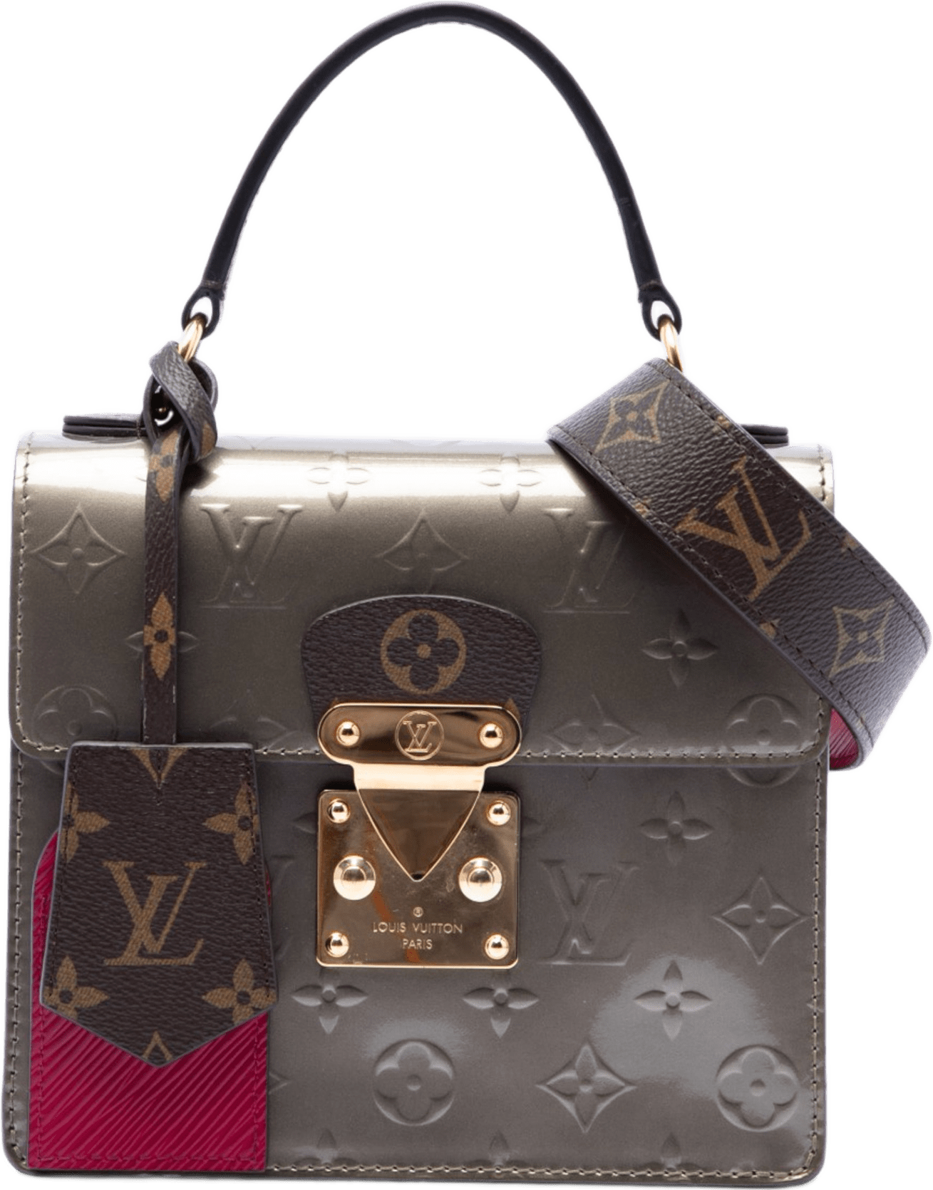 Louis Vuitton Monogram Vernis Spring Street, från Luxclusif, i färgen brun.