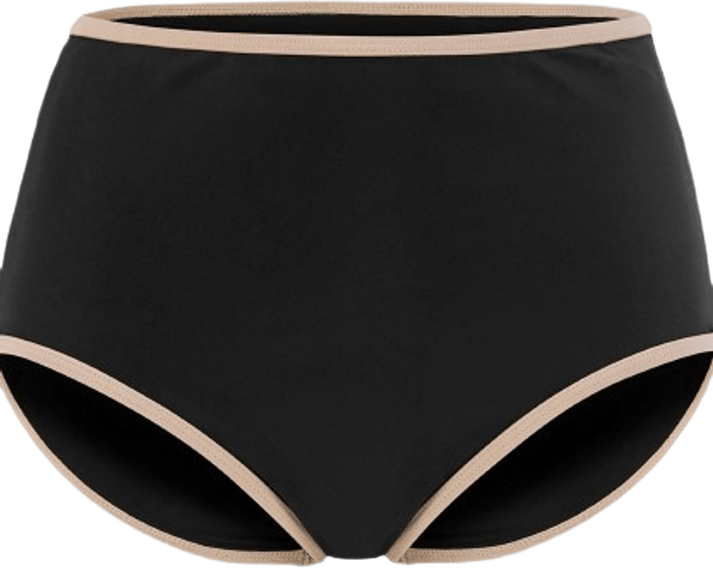 Portofino Högmidjad Bikinitrosa, från Swegmark, i färgen black/beige.