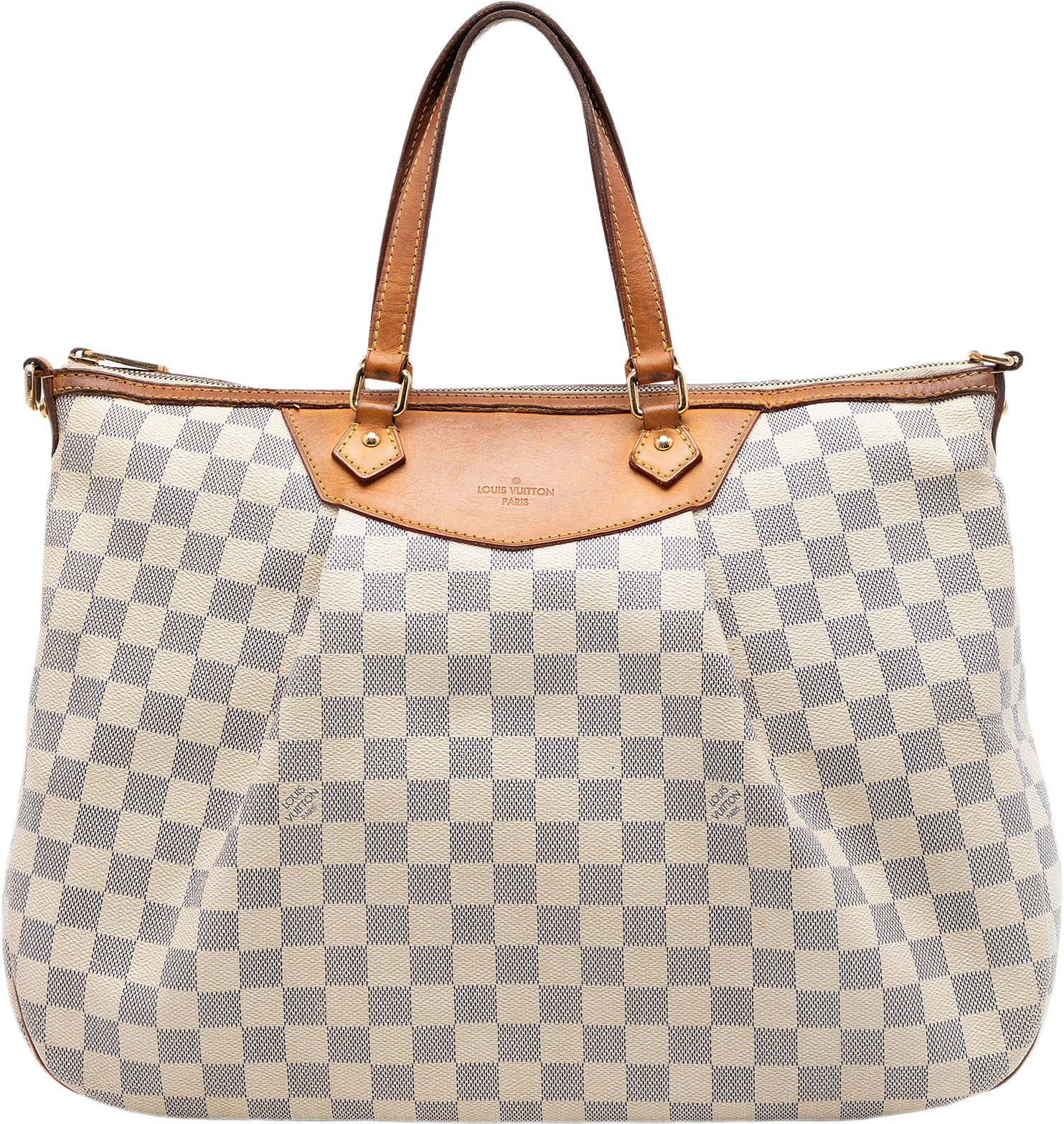 Louis Vuitton Damier Azur Siracusa Gm, från Luxclusif, i färgen vit.