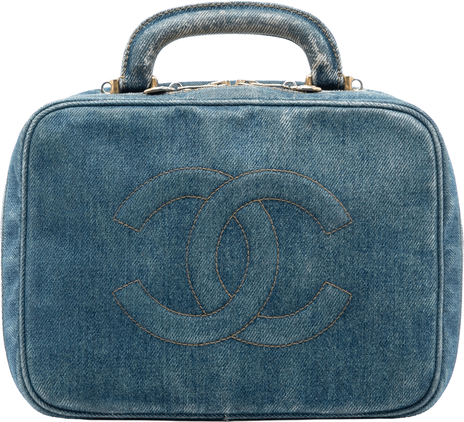 Chanel Cc Denim Vanity Bag, från Luxclusif, i färgen denim.