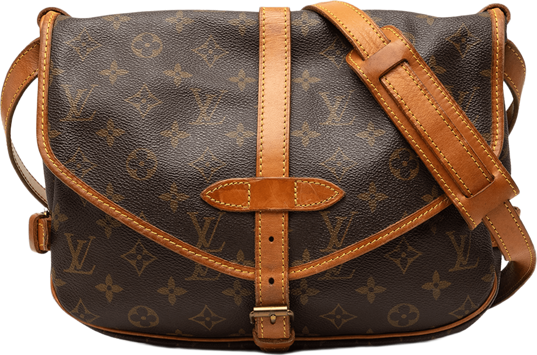 Louis Vuitton Monogram Saumur 25, från Luxclusif, i färgen brun.