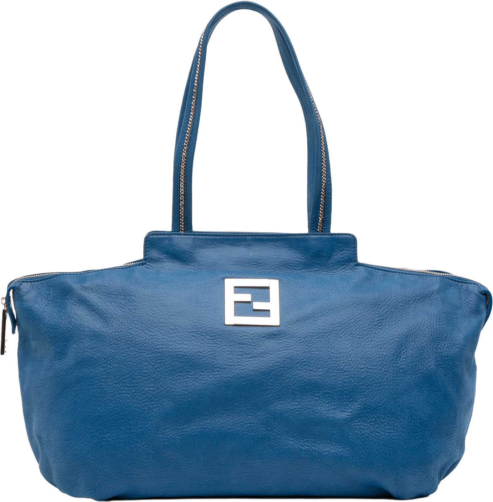Fendi Medium Ff Nubuck Chains Tote, från Luxclusif, i färgen blue.