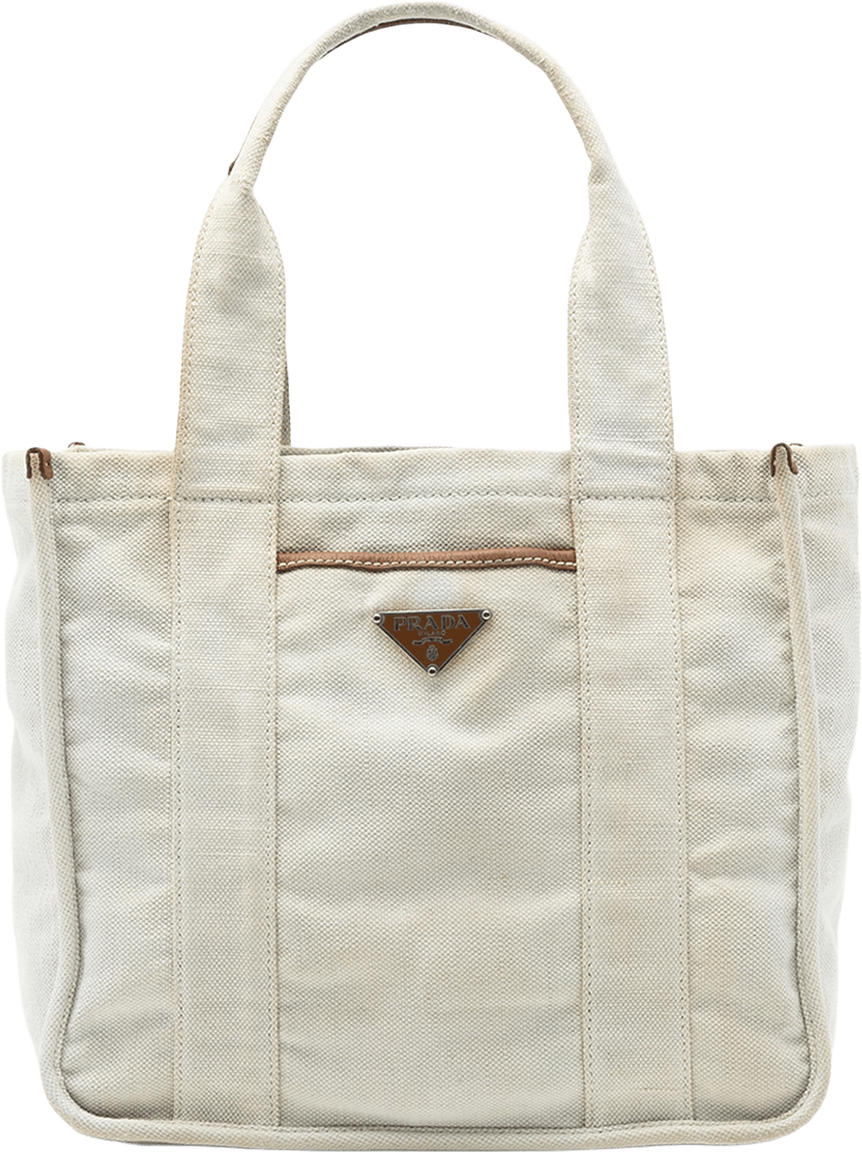 Prada Canvas Canapa Tote, från Luxclusif, i färgen white.